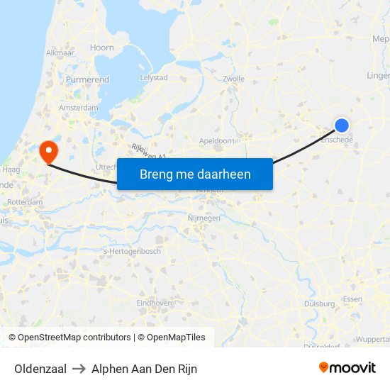 Oldenzaal to Alphen Aan Den Rijn map