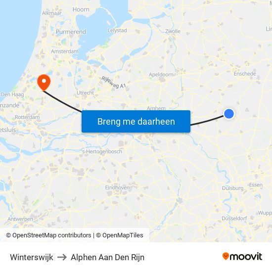 Winterswijk to Alphen Aan Den Rijn map