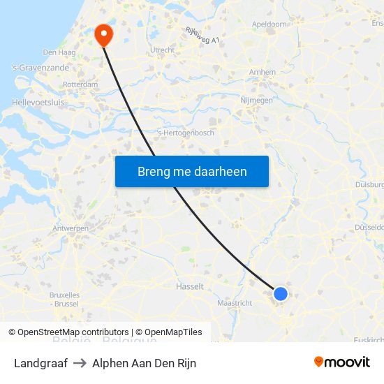 Landgraaf to Alphen Aan Den Rijn map