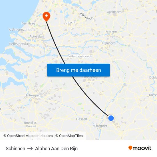 Schinnen to Alphen Aan Den Rijn map