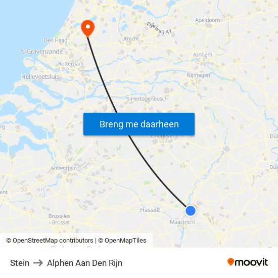 Stein to Alphen Aan Den Rijn map