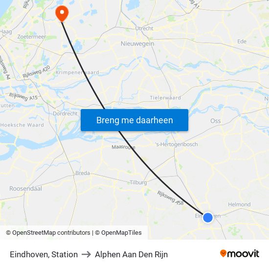 Eindhoven, Station to Alphen Aan Den Rijn map