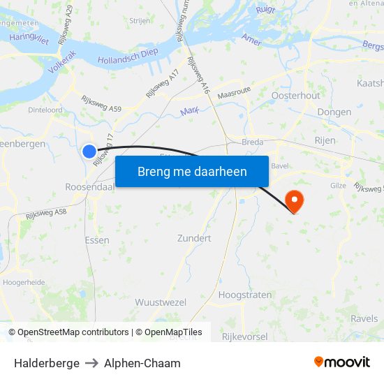 Halderberge to Alphen-Chaam map