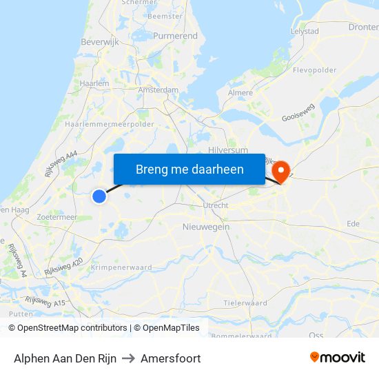 Alphen Aan Den Rijn to Amersfoort map