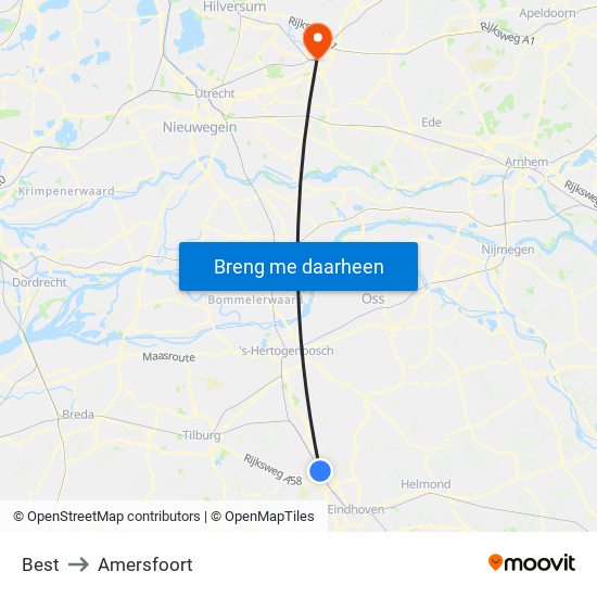 Best to Amersfoort map