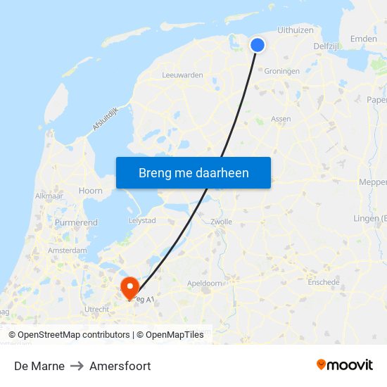 De Marne to Amersfoort map