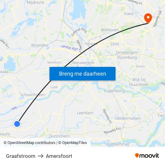 Graafstroom to Amersfoort map