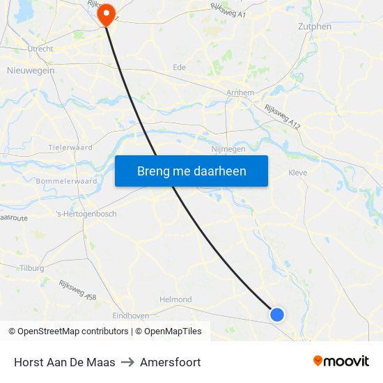 Horst Aan De Maas to Amersfoort map
