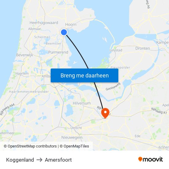 Koggenland to Amersfoort map