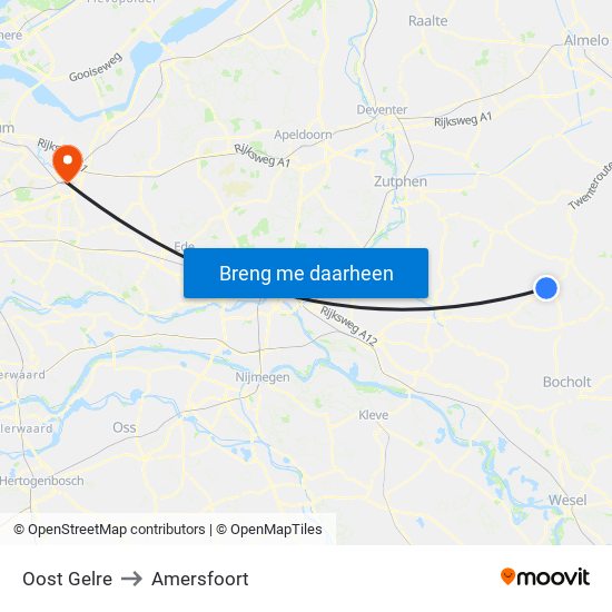 Oost Gelre to Amersfoort map