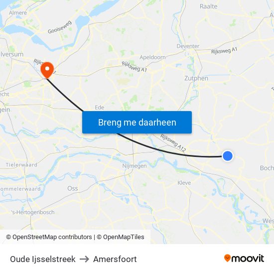 Oude Ijsselstreek to Amersfoort map