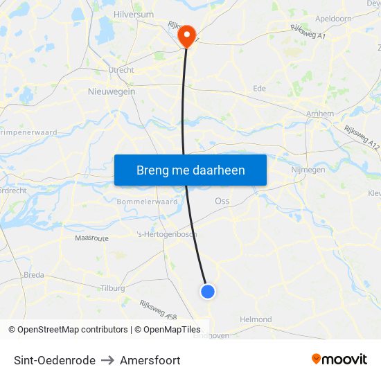 Sint-Oedenrode to Amersfoort map