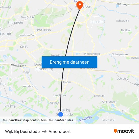 Wijk Bij Duurstede to Amersfoort map