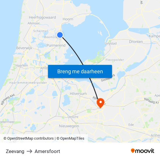Zeevang to Amersfoort map