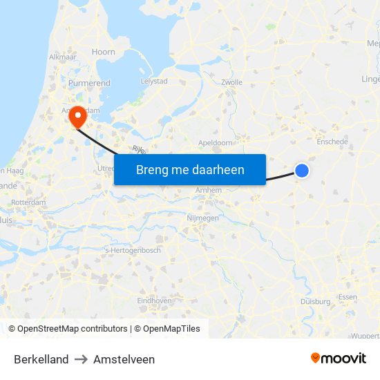 Berkelland to Amstelveen map