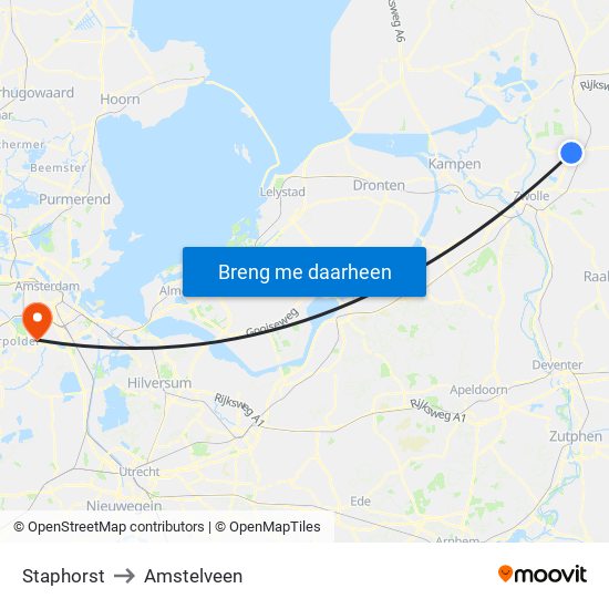 Staphorst to Amstelveen map