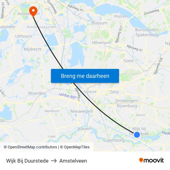 Wijk Bij Duurstede to Amstelveen map