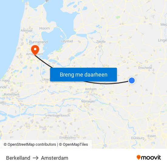 Berkelland to Amsterdam map