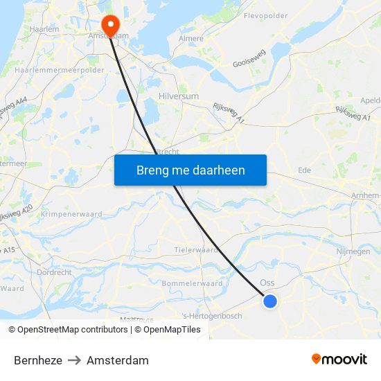 Bernheze to Amsterdam map