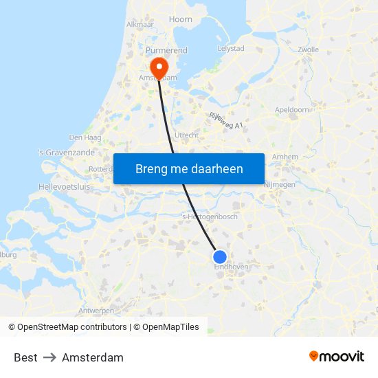 Best to Amsterdam map