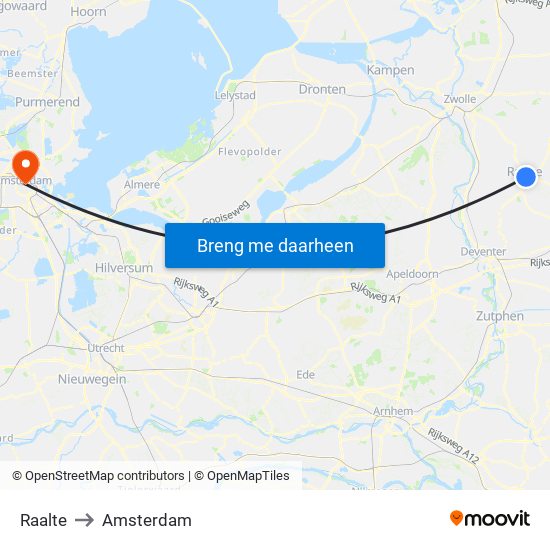 Raalte to Amsterdam map