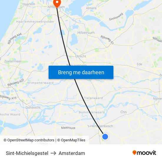 Sint-Michielsgestel to Amsterdam map