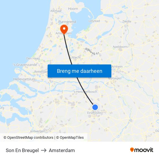 Son En Breugel to Amsterdam map