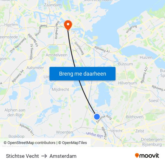 Stichtse Vecht to Amsterdam map