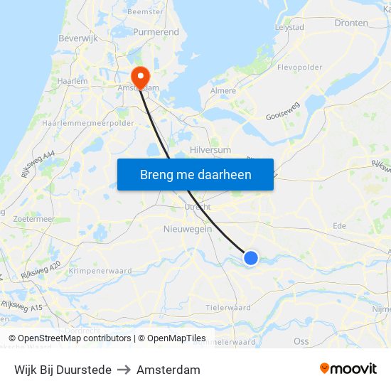 Wijk Bij Duurstede to Amsterdam map