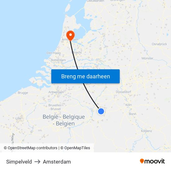 Simpelveld to Amsterdam map