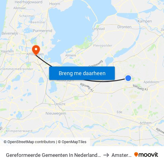Gereformeerde Gemeenten In Nederland De Beek-Uddel to Amsterdam map