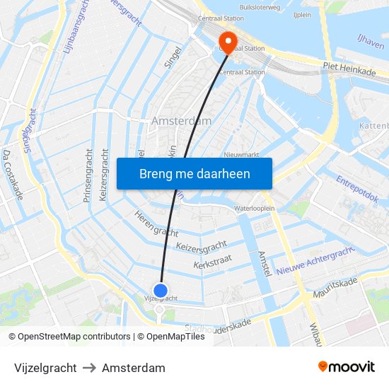 Vijzelgracht to Amsterdam map