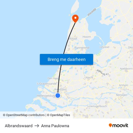 Albrandswaard to Anna Paulowna map