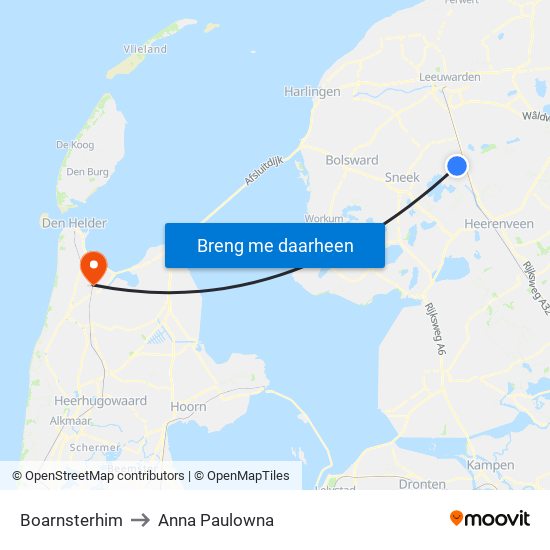 Boarnsterhim to Anna Paulowna map
