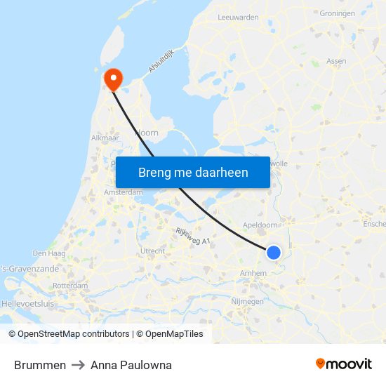 Brummen to Anna Paulowna map