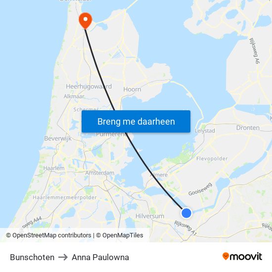 Bunschoten to Anna Paulowna map