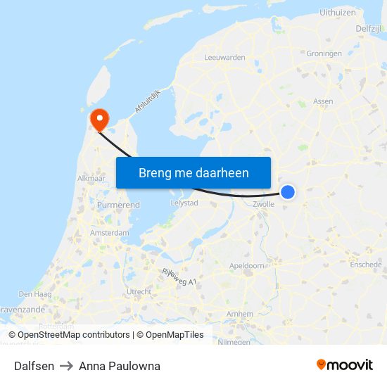 Dalfsen to Anna Paulowna map