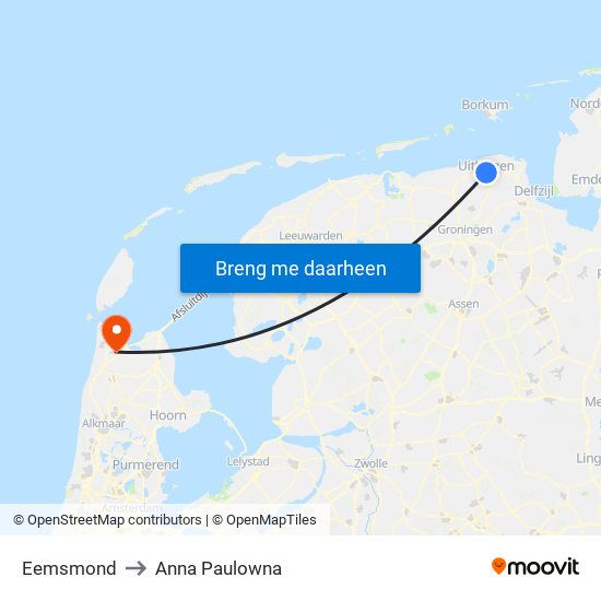 Eemsmond to Anna Paulowna map