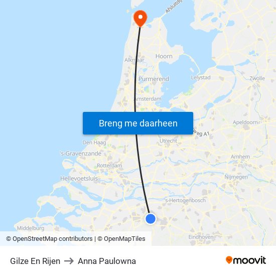 Gilze En Rijen to Anna Paulowna map