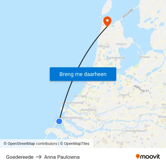 Goedereede to Anna Paulowna map