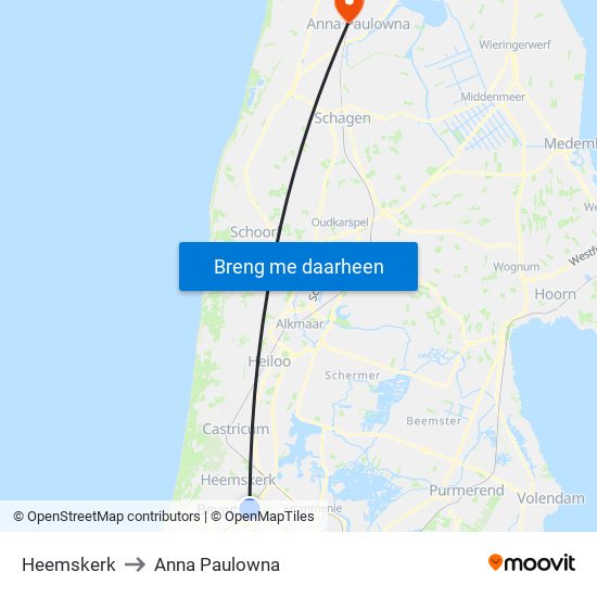 Heemskerk to Anna Paulowna map