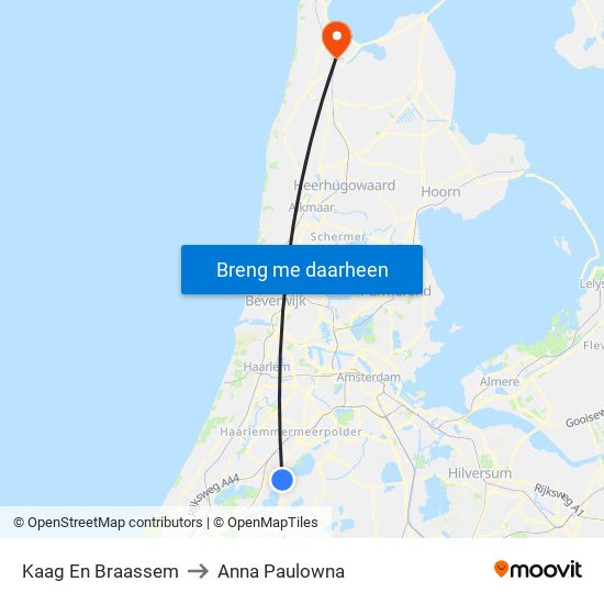 Kaag En Braassem to Anna Paulowna map