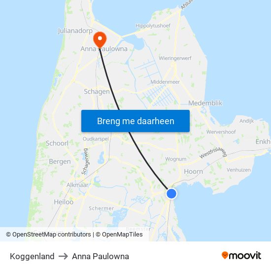 Koggenland to Anna Paulowna map