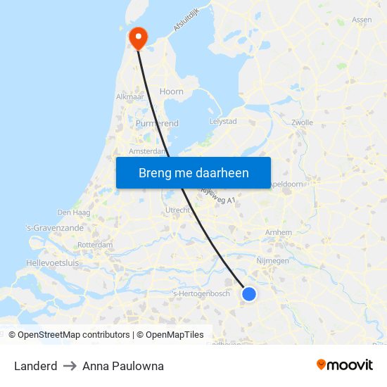 Landerd to Anna Paulowna map