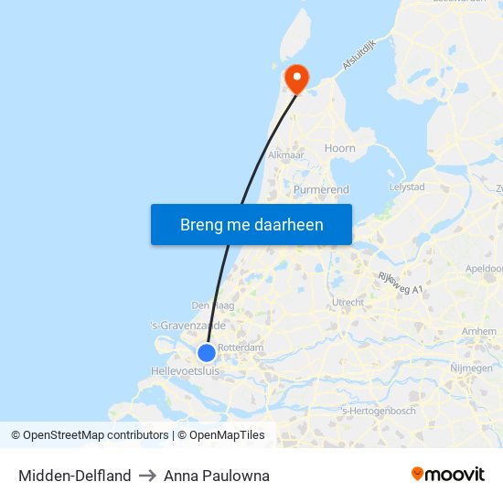 Midden-Delfland to Anna Paulowna map