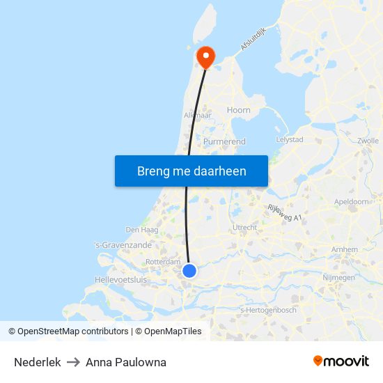 Nederlek to Anna Paulowna map