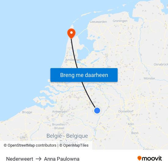 Nederweert to Anna Paulowna map