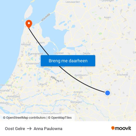 Oost Gelre to Anna Paulowna map