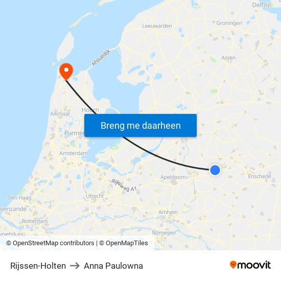 Rijssen-Holten to Anna Paulowna map