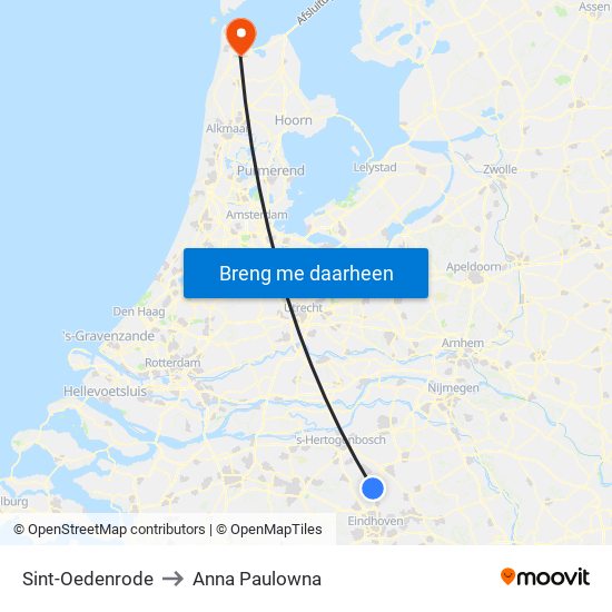 Sint-Oedenrode to Anna Paulowna map